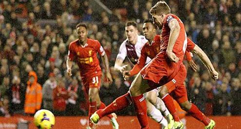 ليفربول يقلب تأخره أمام أستون فيلا إلى تعادل 2-2 بالدوري الإنجليزي 